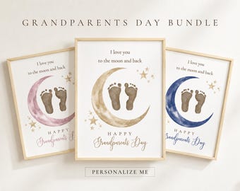 Grandparents Day Craft Gift for first time Grandma and Grandpa (editable, digital download)