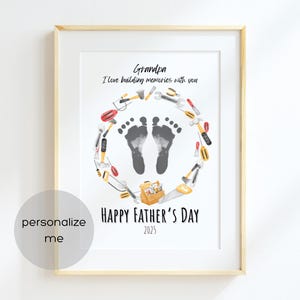 Herramienta para el Día del Padre para el Abuelo, Huella Imprimible, Arte, Manualidades, Regalo para el Día del Padre, Huella Imprimible, Artes y Manualidades, Regalo DIY para el Abuelo