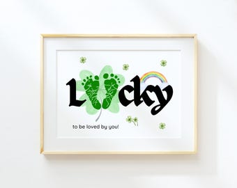 Editable St Patrick's Day Footprint Art for babies, infants and toddlers (Digital Download)