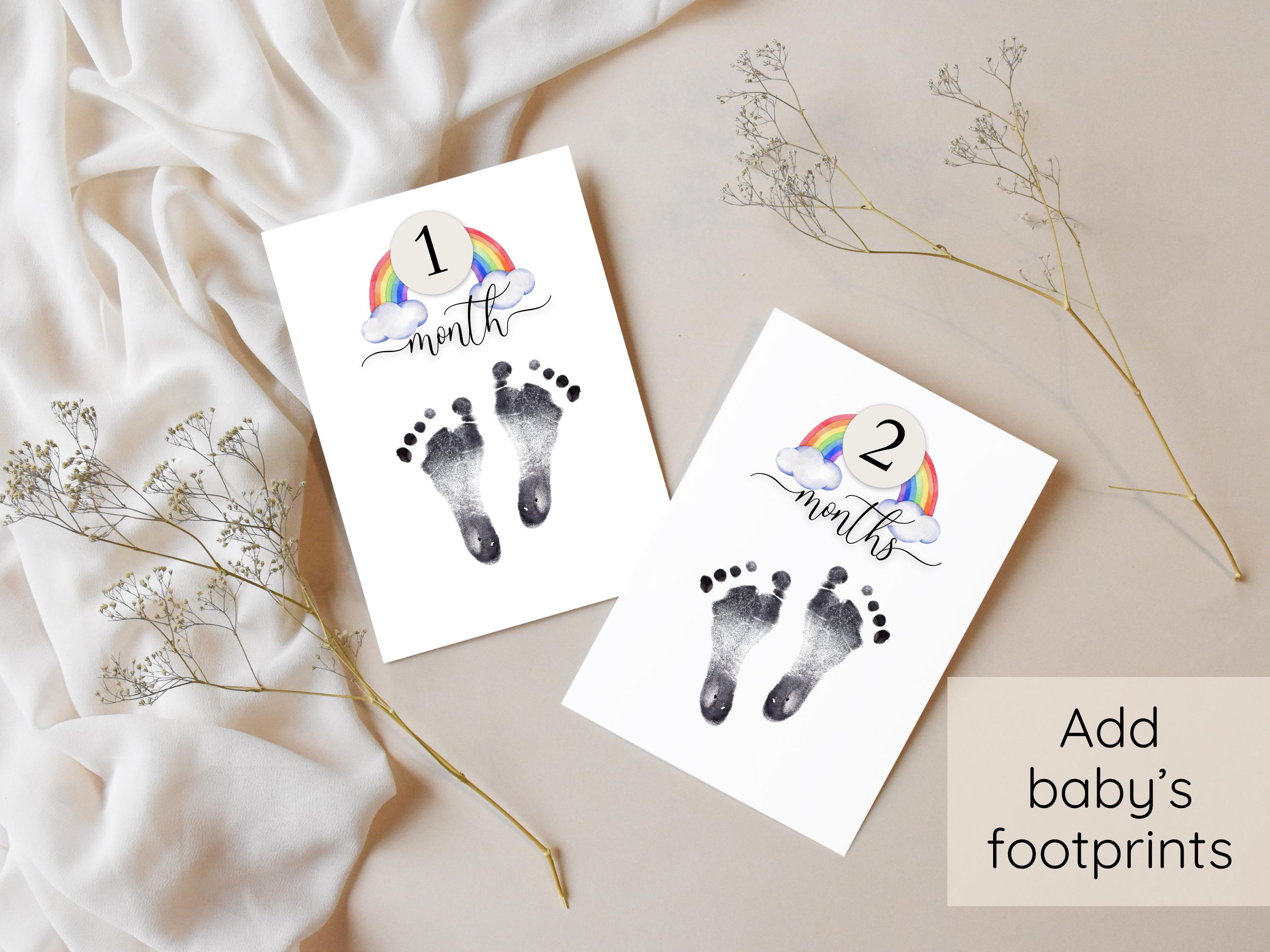 Rainbow Baby Milestone Cards Digital: Newborn Photo Props, Printable ...