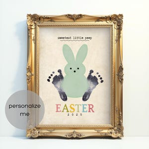 Easter Footprint Art Baby Keepsake Gift | DIY Printable First Easter Craft for babies, infants, toddlers and kids
