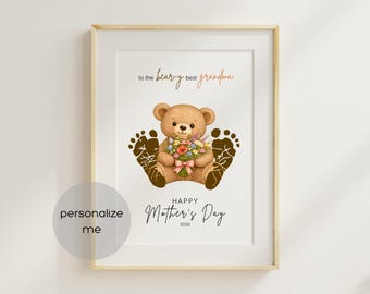 Moederdag Footprint Art Cadeau voor oma vanaf baby | Knutselen voor baby's, baby's, peuters en kinderen