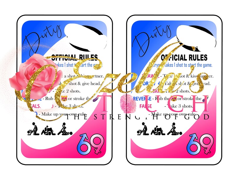 Dirty uno rule sheet file only Etsy