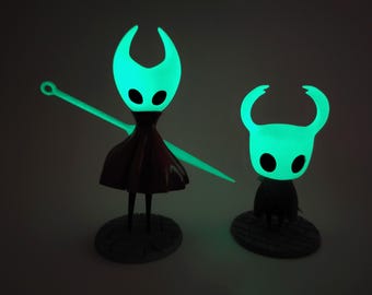 Hollow Knight & Hornet Glow in Dark Figures, Gamer Desk Decor
