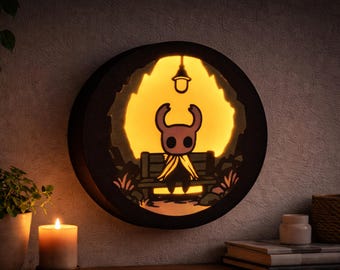 Hollow Knight Bench Scene Light Box Wall Lamp, LED Night Light, Gamer Room Decor, Gift for Gamers