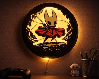 Hollow Knight Hornet Light Box Wall Lamp, LED Night Light, Gamer Room Decor, Gift for Gamers