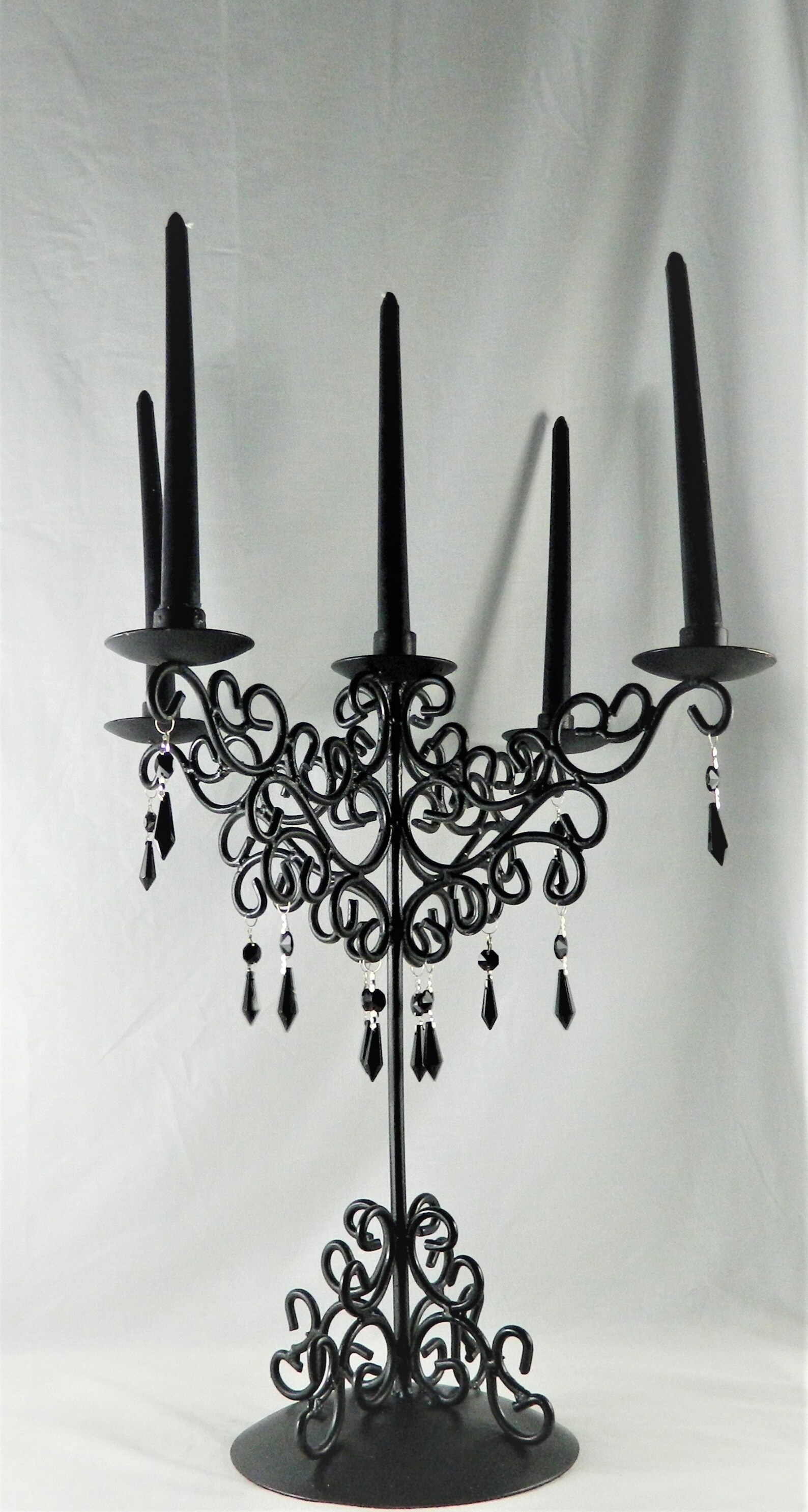 Chandelier Style Black Metal Four Arm Taper Candle Holder With Etsy