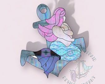 Chunky Mermaid Stained Glass Pattern HOBBY LICENSE