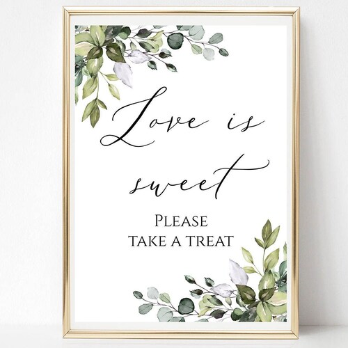 Love is Sweet Printable Sign Please Take a Treat Decal - Etsy