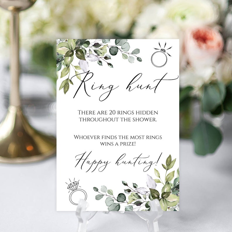 EDITABLE Bridal Shower Ring Hunt Game Sign Printable TEMPLETT | Etsy
