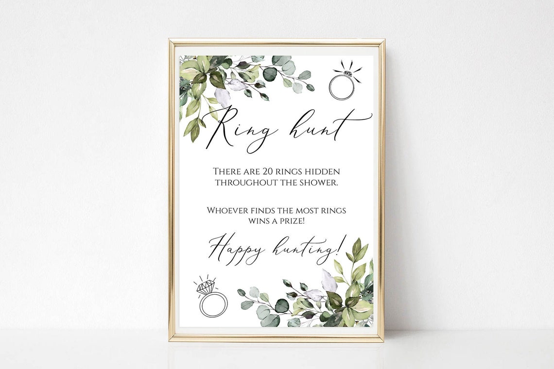 EDITABLE Bridal Shower Ring Hunt Game Sign Printable TEMPLETT | Etsy