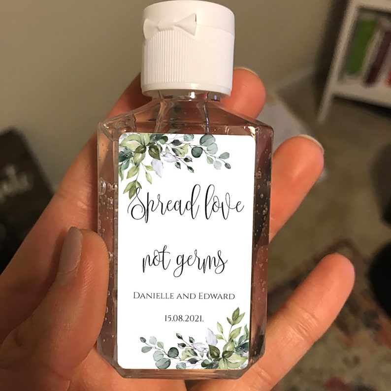 Spread love not germs label Printable hand sanitzer label