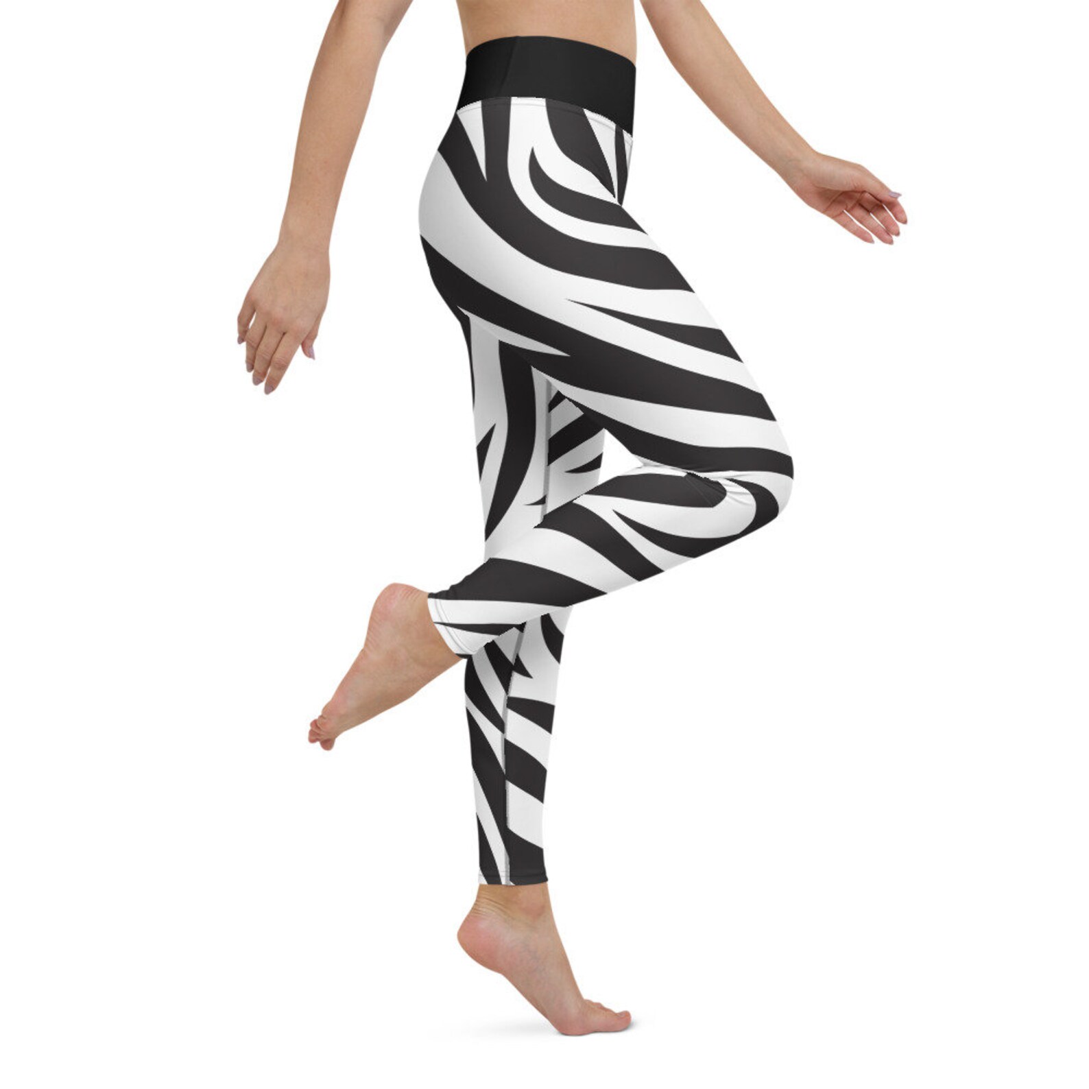 Zebra Print Yoga Leggings | Etsy