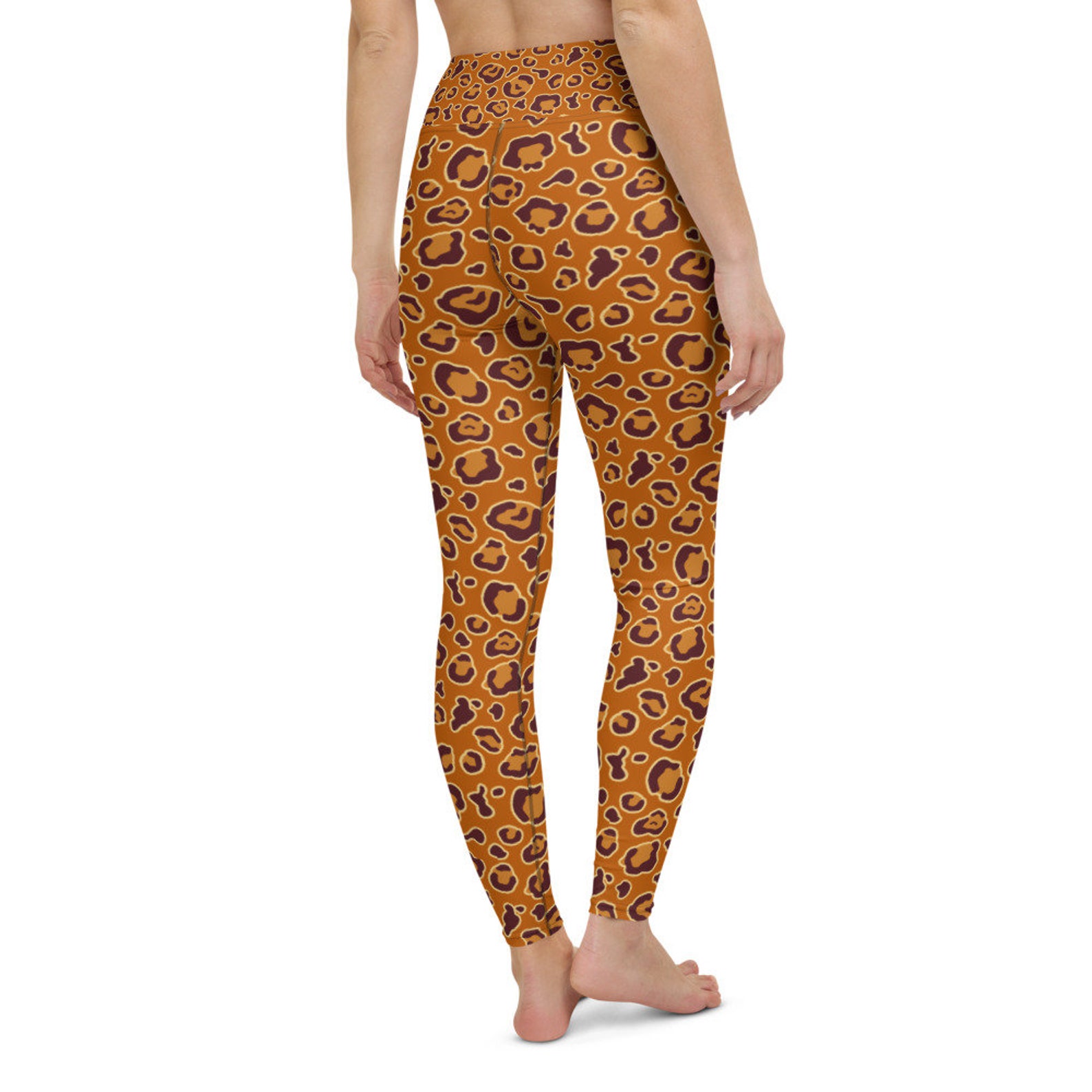 Brown Cheetah Print Yoga Leggings Etsy