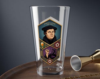 Martin Luther Portrait Quote Glass | 16oz Pint Glass