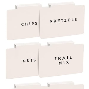 Metal Bin Clips with Custom Vinyl Labels, Bin Labels, Basket Labels, Toy Bin Labels, Custom Tags for Boxes, Closet, Washable Metal Clips