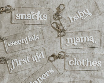 Personalized Acrylic Diaper Bag Tag: Custom Backpack Label