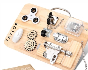 Personalized Montessori Busy Board: Toddler Sensory Activity Board