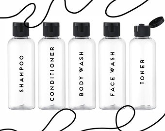 Personalized Travel Bottles: TSA Approved Refillable Toiletry Set