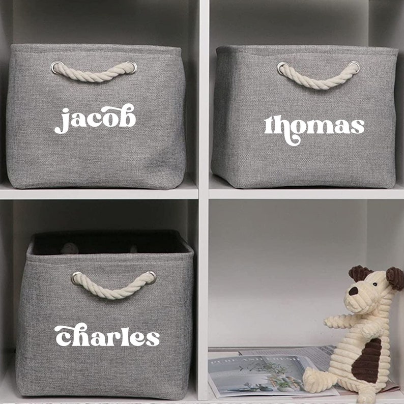 Customizable Fabric Storage Bins Set of 3 Etsy