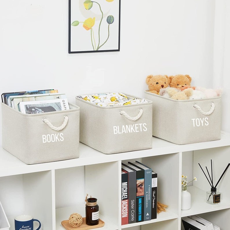 Customizable Fabric Storage Bins Set of 3 Etsy