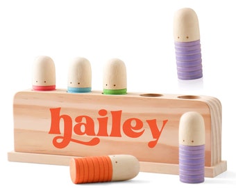 Pop Up Peg Dolls: Montessori Wooden Sensory Toy
