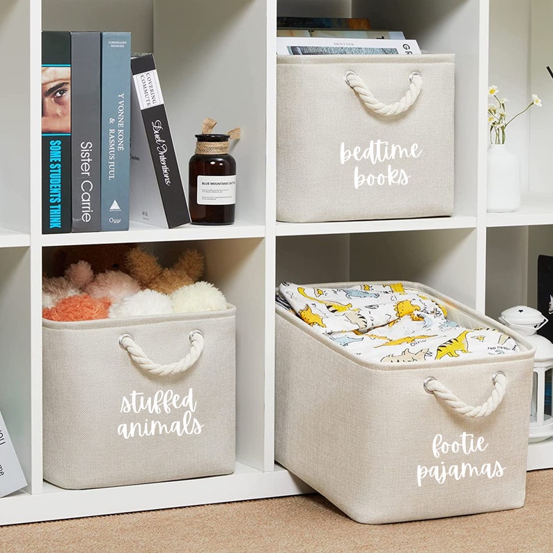 Customizable Fabric Storage Bins Set of 3 Etsy