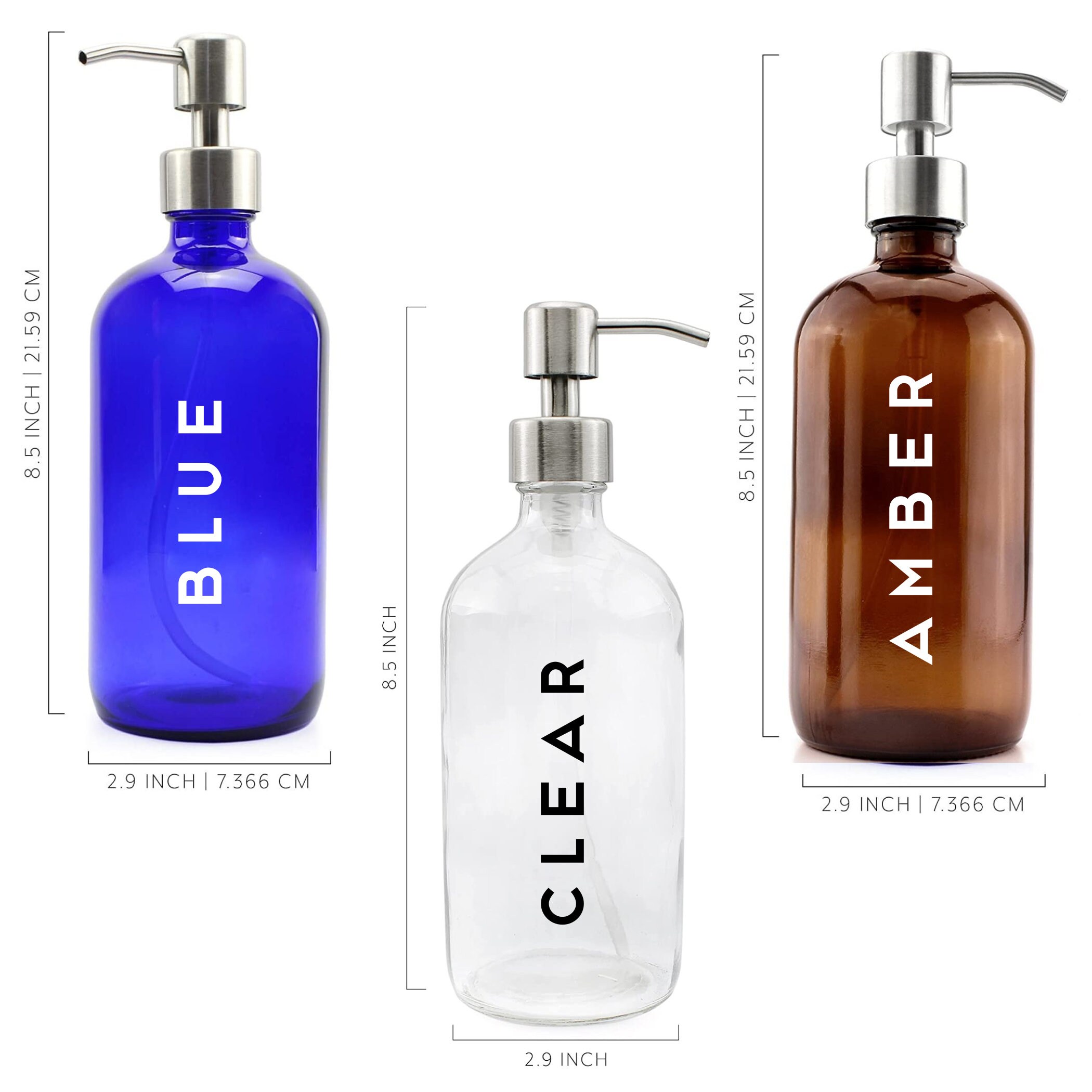 Glass Custom Labeled Refillable Pump Bottles 2 Pcs Etsy