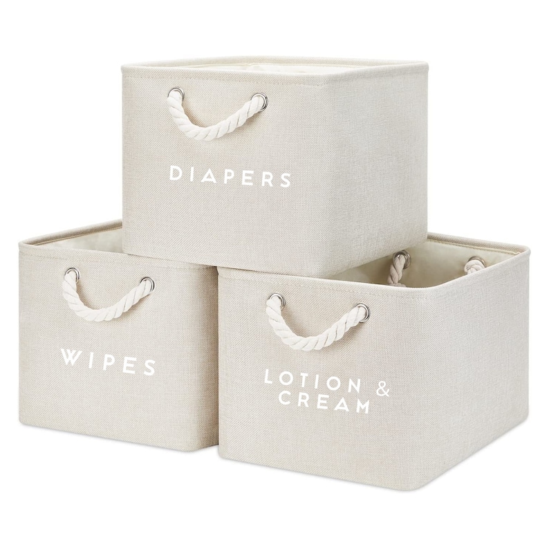 Customizable Fabric Storage Bins Set of 3 Etsy