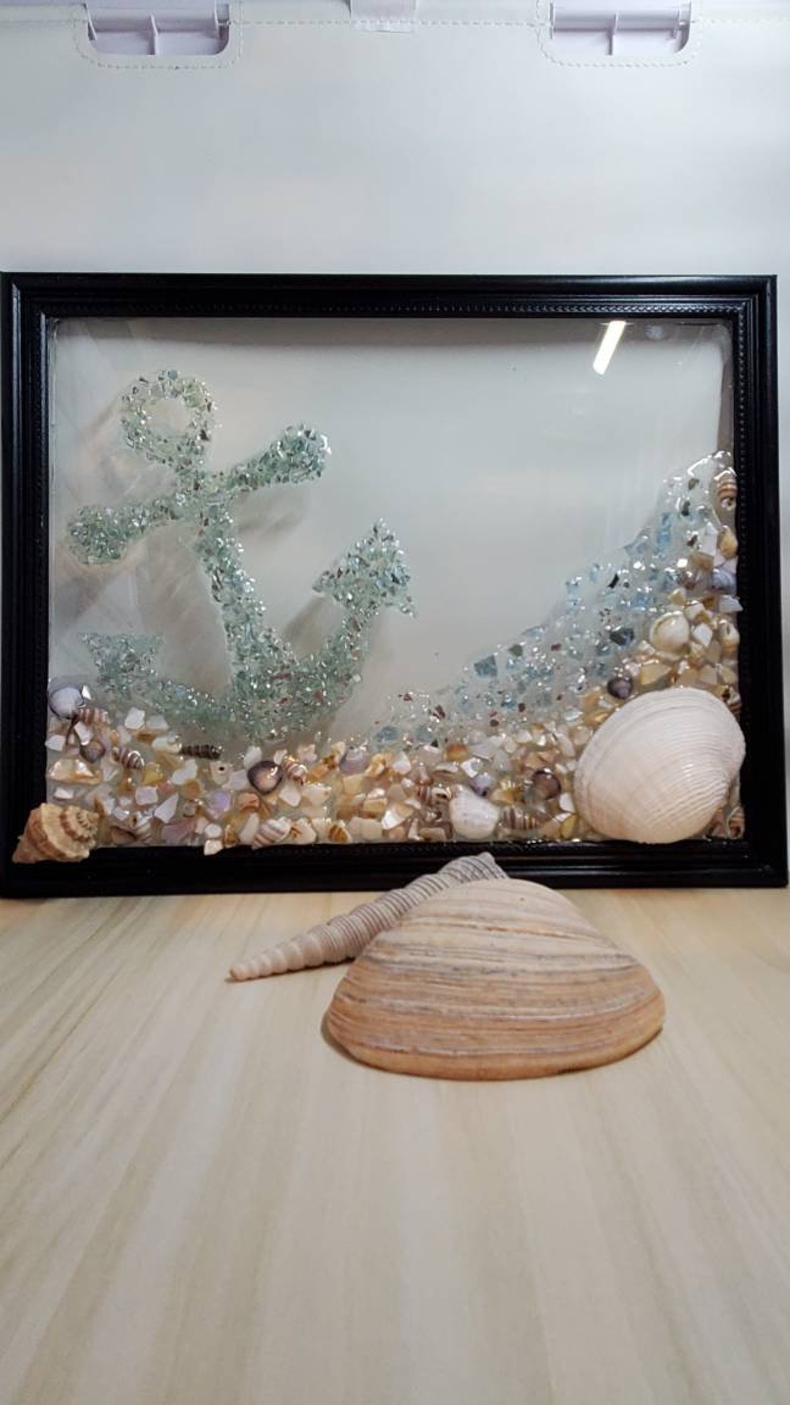 Resin anchor art Resin art crushed glass art Etsy