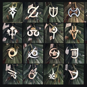 FFXIV Job Stone Symbol Pins, (Tank Healer DPS Roles), Glow in the Dark, Minimalist FF14 Inspired, Anodized Soft Enamel Pins