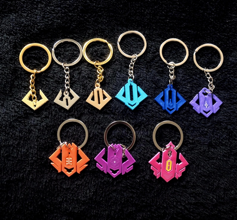 All Rank Tiers Keychains - Marvel Rivals Inspired Minimalist Keychain Set (Limited Edition) image 1