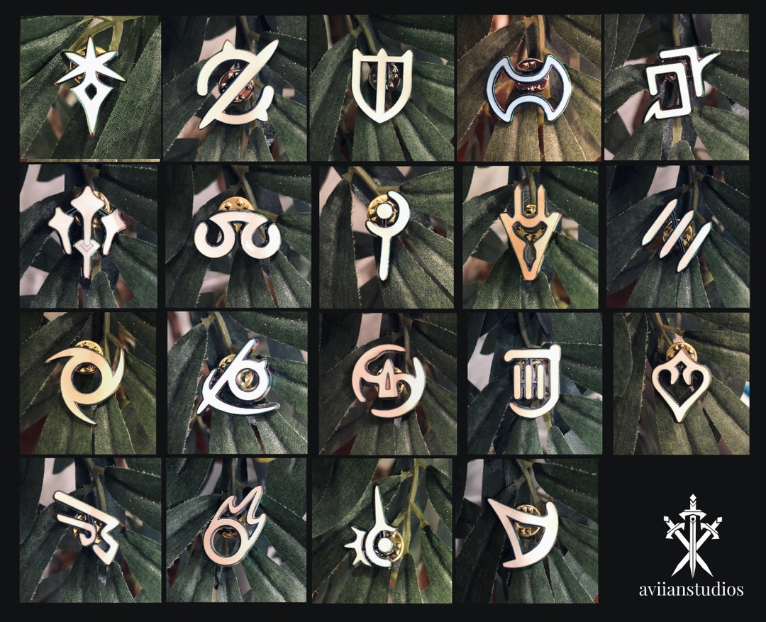 FFXIV Job Stone Symbol Pins Tank/healer/dps Roles Glow in Etsy