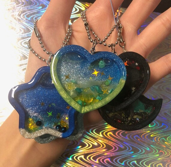 Sky: Children of the Light Inspired Shakers | Grade B Resin Keychains | Heart Moon Star Resin Keychains, thatskygame