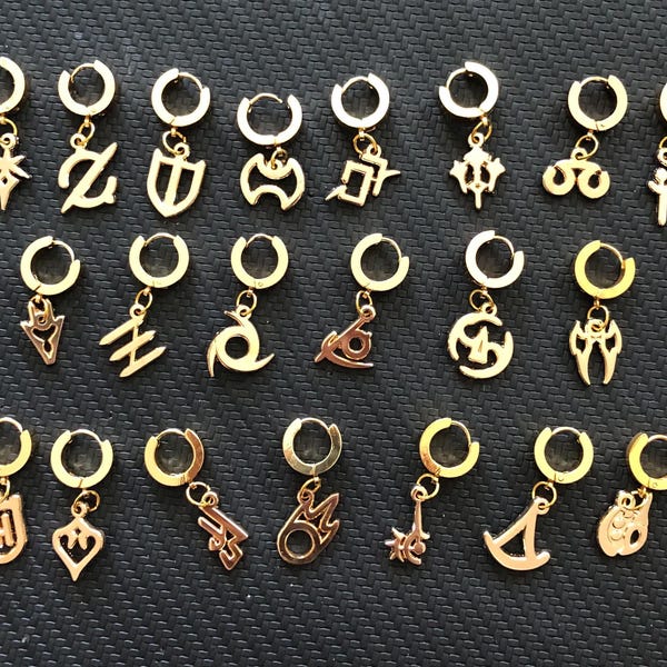 FFXIV Job Stone Symbol Earrings - FF14 Inspired Minimalist Jewelry
