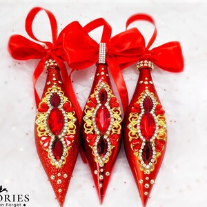 Luxurious Christmas Ornaments, Christmas Tree Decorations, Red Baubles