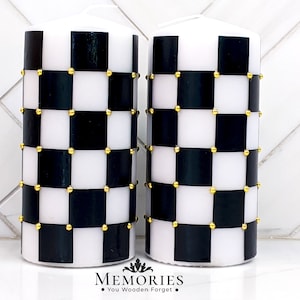 Checkered Pillar Candle