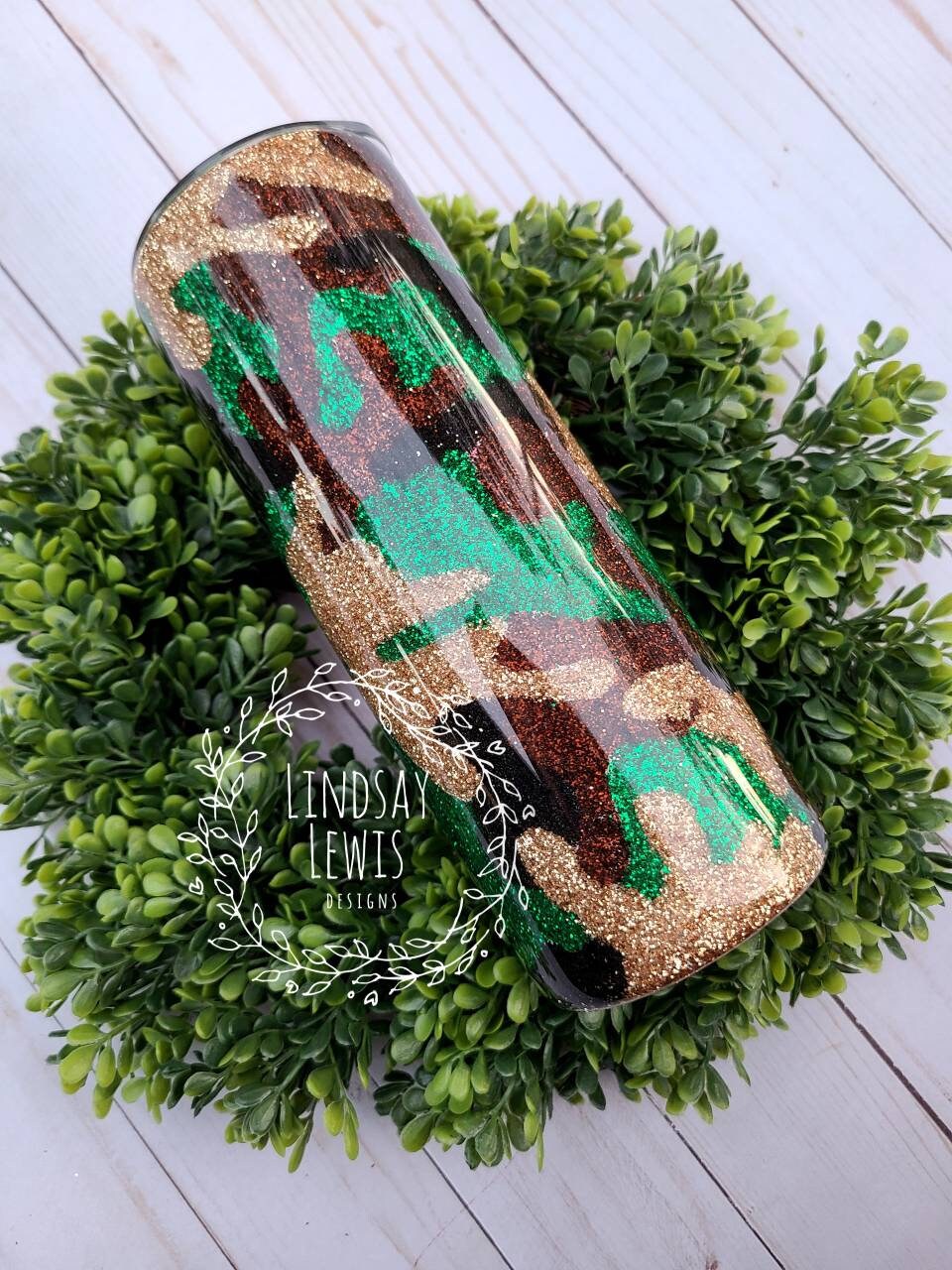 Glitter camo print tumbler custom cup camo print coffee Etsy