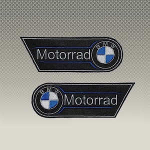 2 Patch Patches compatible for BMW Mirrors for jacket shoulders, iron-on embroidered iron-on patch