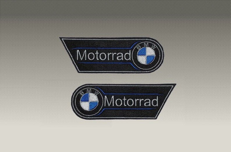 2 Patch Patches compatible for BMW Mirrors for jacket shoulders, iron-on embroidered iron-on patch image 1