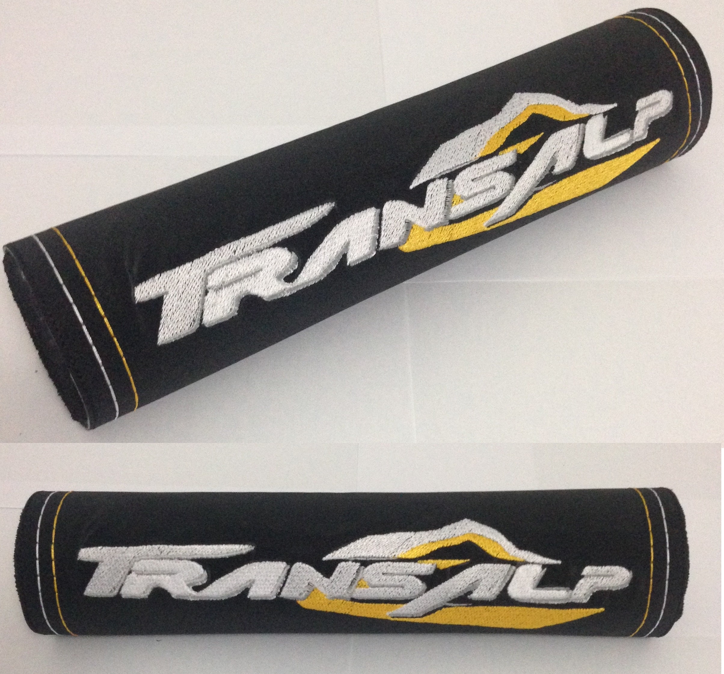 Paracolpi Manubrio Honda Transalp 400/600/650/700 - Imbottitura In Similpelle Con Logo Bianco - Foto 3