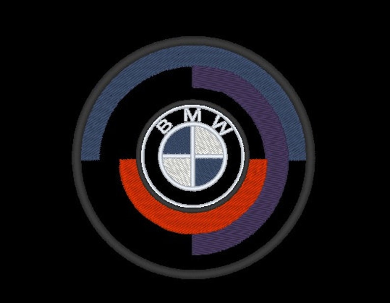 2 Patch compatible for BMW round polo jacket iron-on embroidered iron-on patch image 1