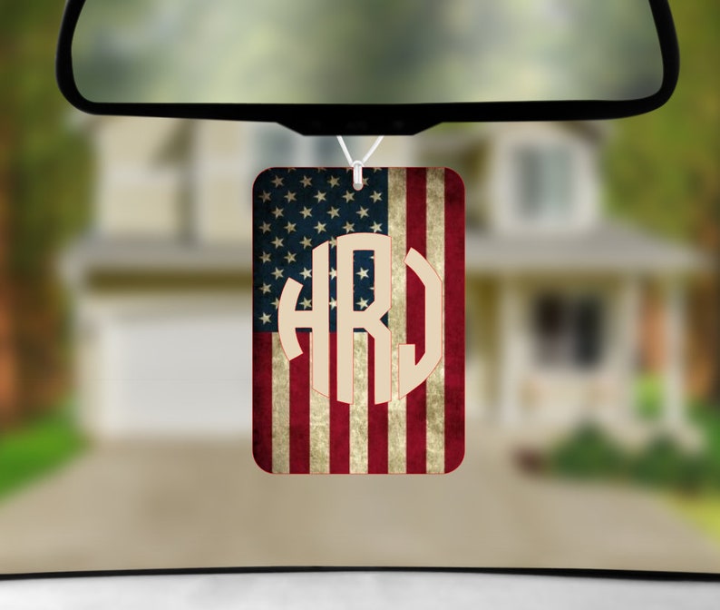 Download Car Air Freshener American Flag Rectangle Sublimation ...