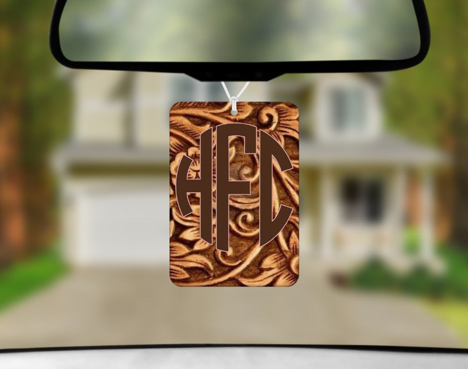 Embossed Leather Rectangle Air Freshener Sublimation Design Etsy