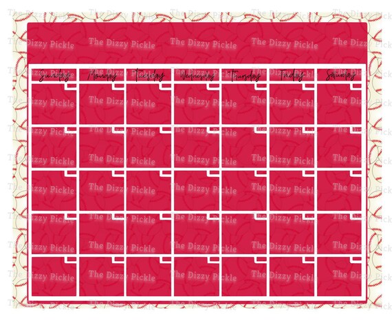 Baseball Blank Sublimation Calendar Design PNG Dry Erase Board Sublimation  Template Conde Aparecium Design Co Softball Calendar - Etsy