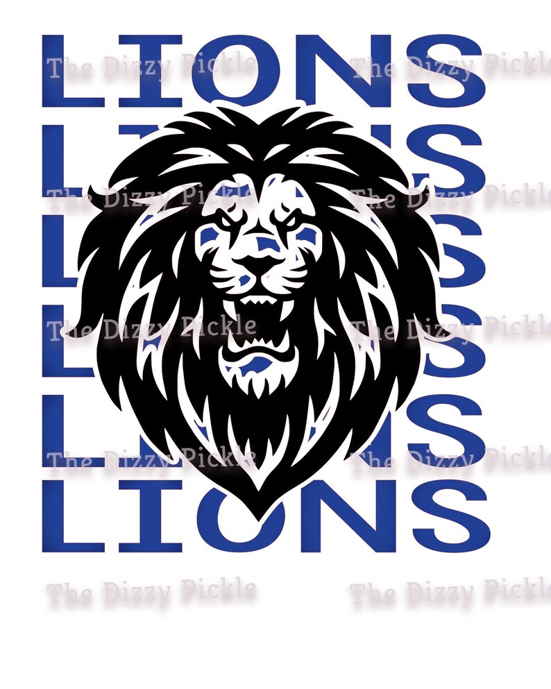 Royal Blue Lions Sublimation Design Design PNG Etsy