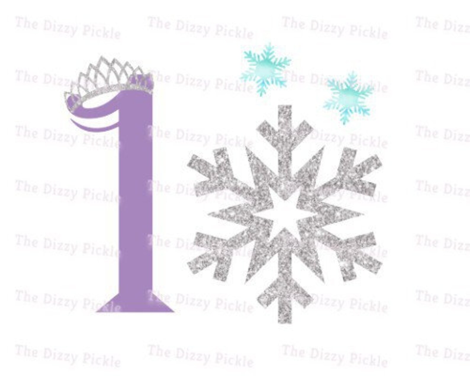 First Birthday Snow Frozen Snowflake Silver Glitter - Etsy