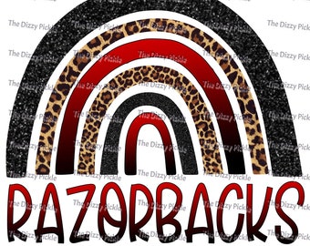 Arkansas Razorbacks Rainbow Sublimation Design - Leopard - Design - PNG - Sublimation - Football Basketball - Baseball - Hogs - School