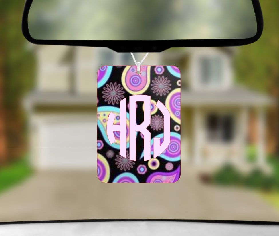 Car Air Freshener Black and Purple Rectangle Sublimation Etsy