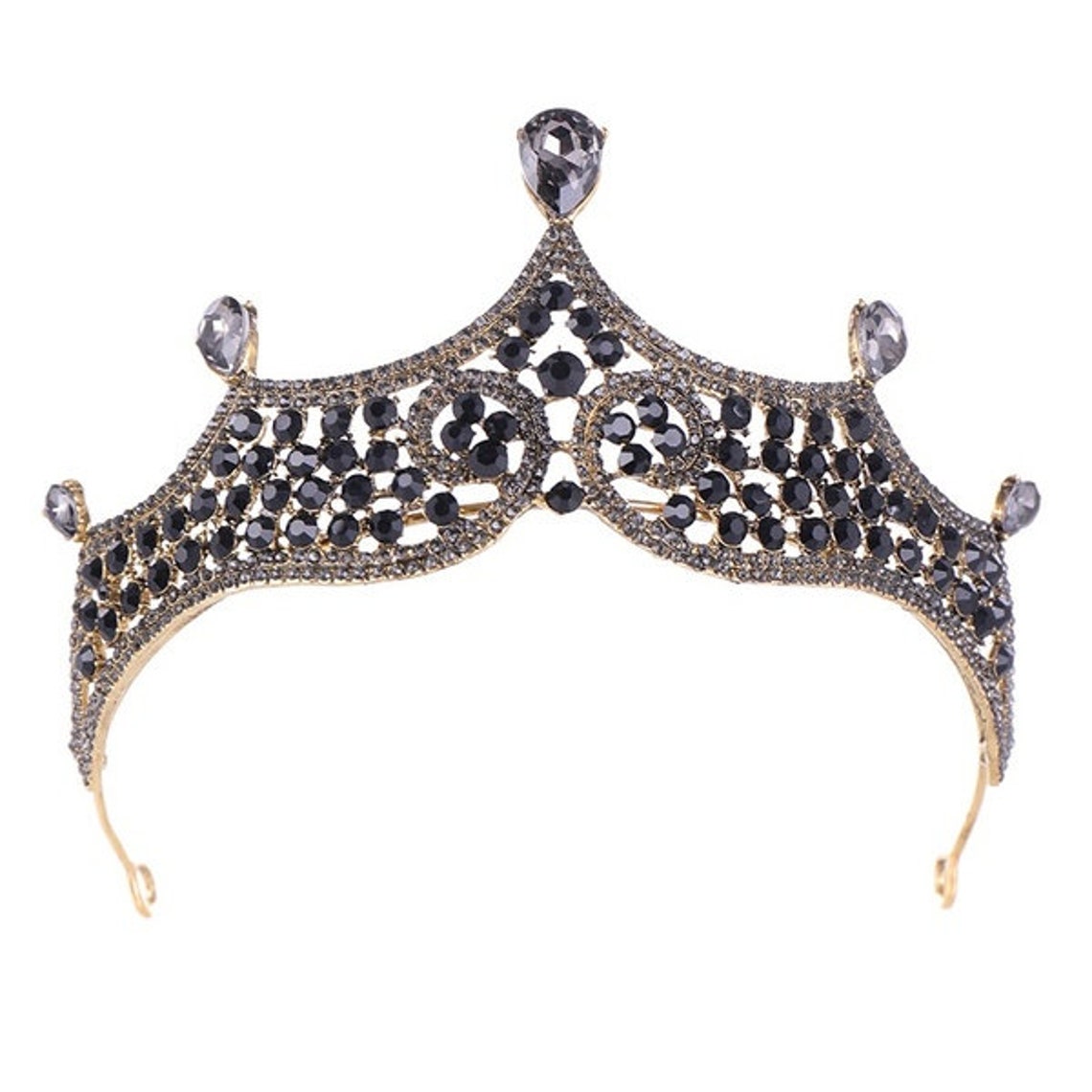 Tiara corona nera su DIAMANT DIADEMA nero Etsy